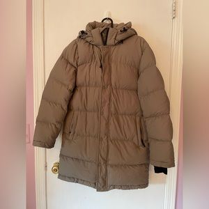 Aritzia TNA Super World The Super Puff Mid Down Jacket Modern Taupe XS